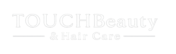 
Hvidt transparent logo til skønheds- og hårplejesalon TOUCHBeauty & Hair Care